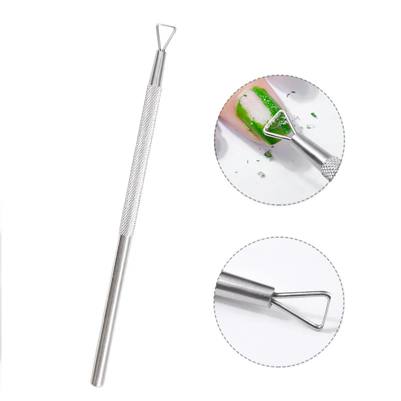 

Remove Gel Nail Polish Tool Cuticle Pusher Nail Cleaner, Silver