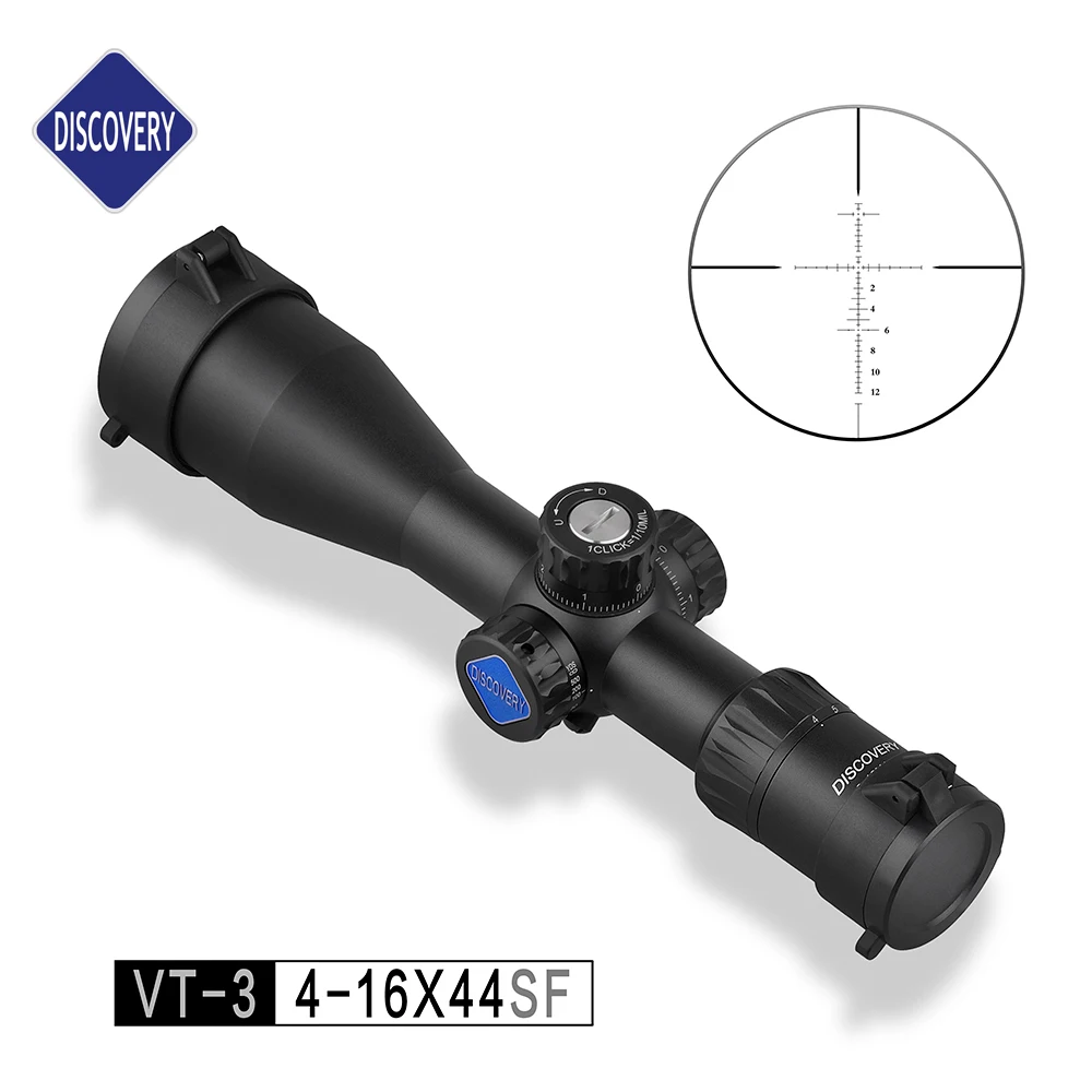 

Discovery Scope, VT-3 4-16X44SF, Second Focal Plan, 30mm Tube Dia, LR Reticle, W/ Sunshade