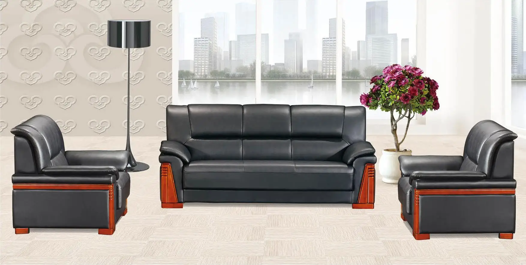 现代沙发  产品说明 办公家具接待沙发套 产品名称 synthnetic 真皮
