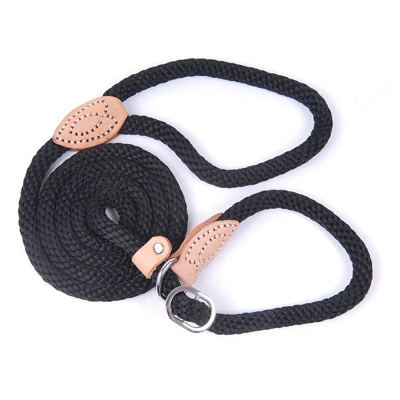 

Amazon Top seller Collar traction integrated Training Lead Leash Dog Braided Slip Hemp Rope Weaving Pet control P-Chain