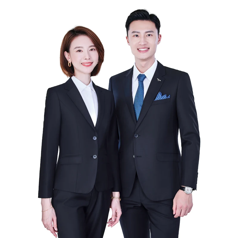 

High-end wool suit 2021 autumn and winter new men and women with the same professional suit bank overalls women pant suits