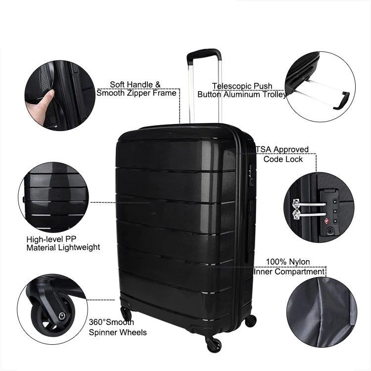 Trolley Cool Polypropylene Suitcase Pp Hard Plastic Injection Molding ...