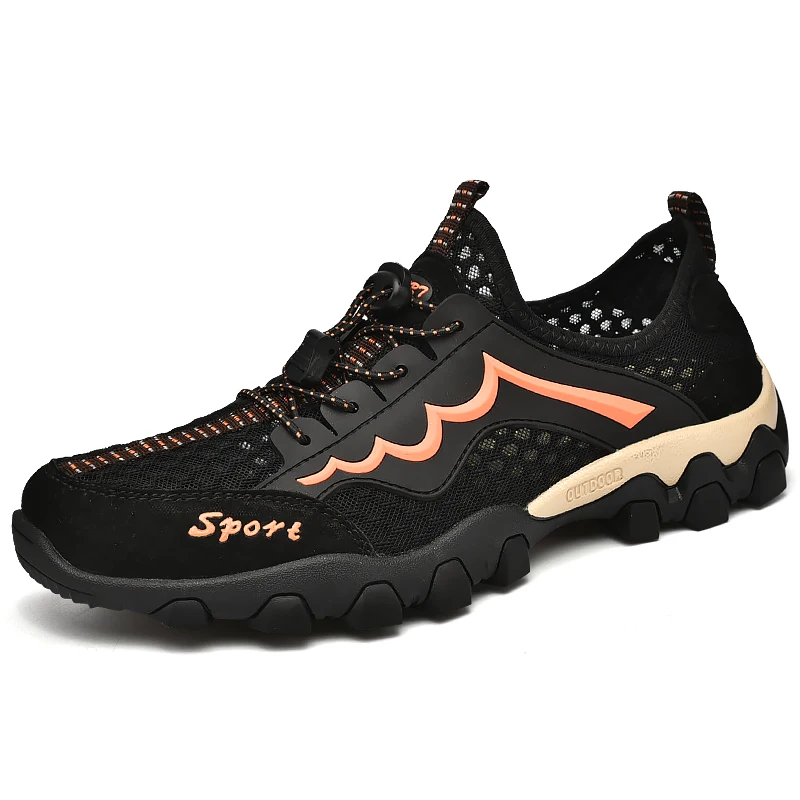 

2021 New Designers Breathable mesh Upper Men Outdoor Hiking Shoe Quck-dry Sneakers Men Sport Shoes