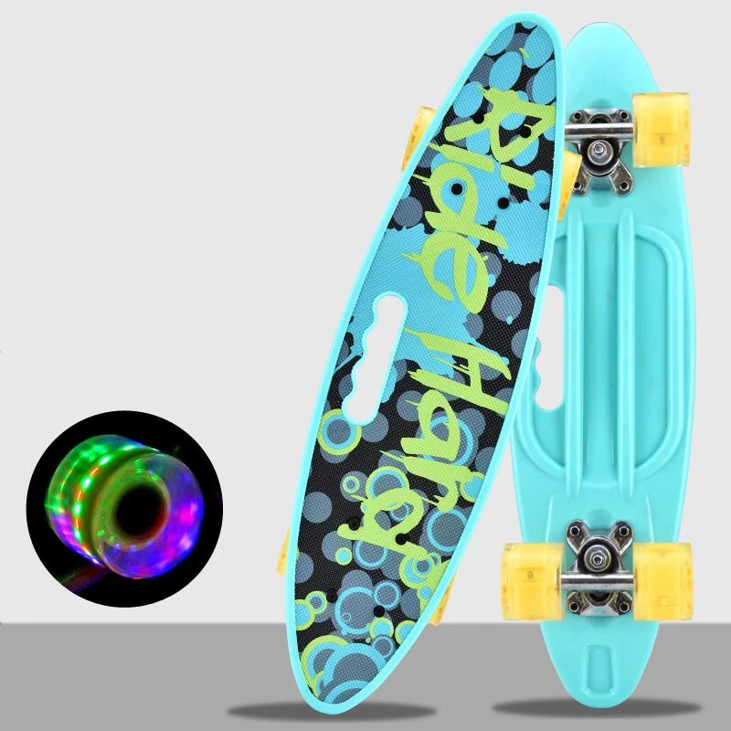 OEM logo print 22" Cruiser Skateboard Mini Plastic Board Retro Longboard Graphic Galaxy Complete skateboards, Customized color