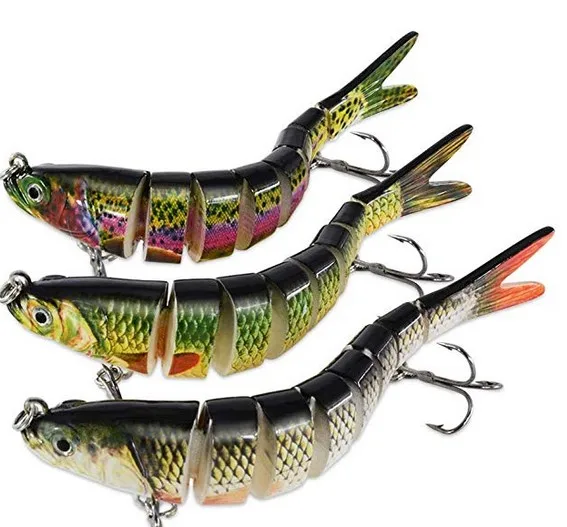 

Hard Plastic 8 Segments 142mm 27g Jointed Swim bait Action Multi Jointed Lures, Any real fish pictures