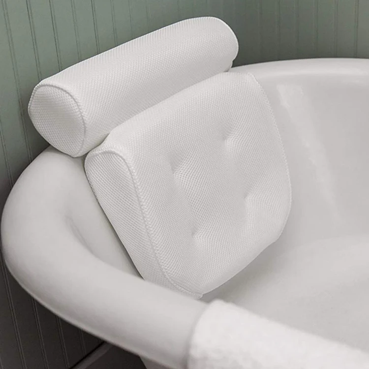 

new Bath Pillow Bathtub Spa Pillow Bath Cushion Spa Headrest for Tub, White