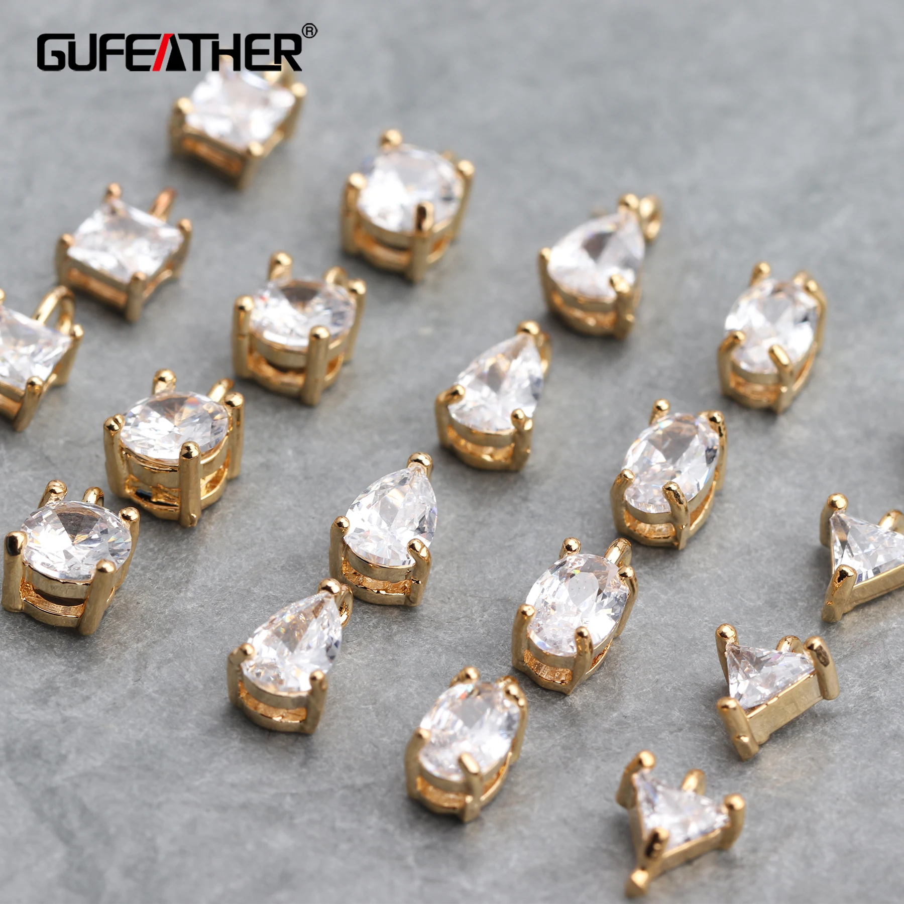 

M618 jewelry accessoriespass REACHnickel free18k gold platedjewelry makingzircon pendantsdiy earrings20pcs/lot