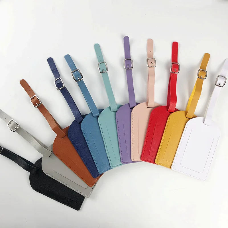 

Hot Sell Wholesale Travel Luggage Tag Suitcase Tag Customized Pu Leather Luggage Tags