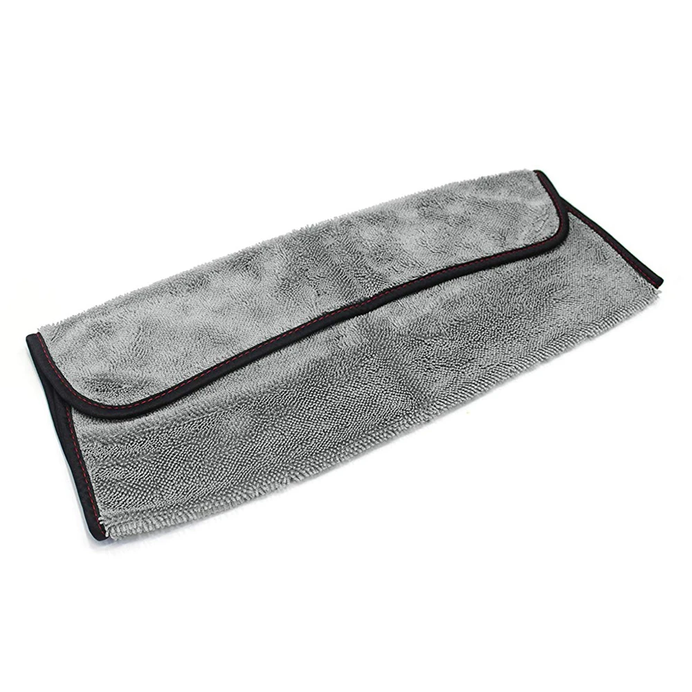 

Customized microfiber twist car cleaning towel thick absorbent lint-free car wash towel, Gray