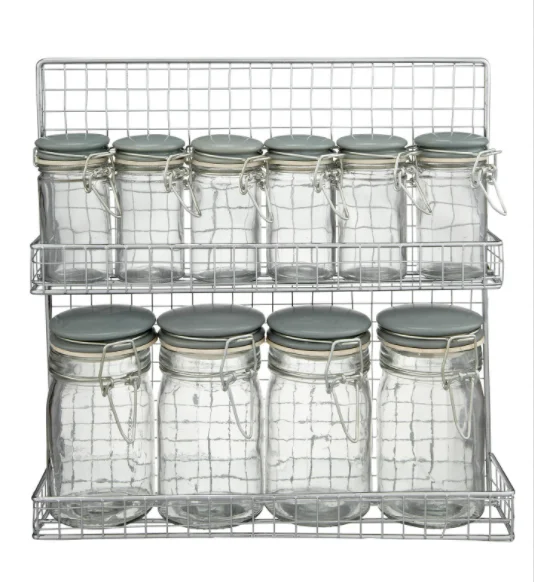 

Stainless Steel Spice Jar Rack Set for Storage Holders Kitchen Organizer