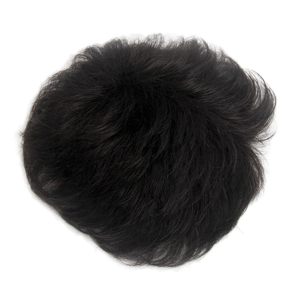 
ST Fantasy Mens Natural Black synthetic hair toupee for Men 