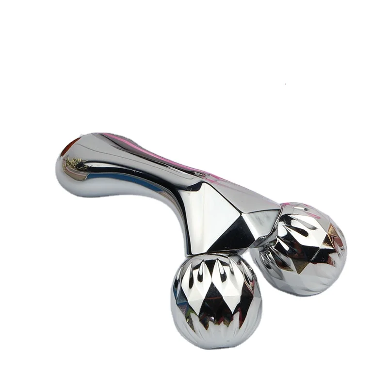 

face massager y shape lifting firming mini small 3d face massage roller, Silver,gold