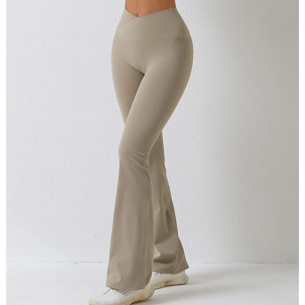 

RTS High Waist Casual Flare Pants Brushed Dance Wide Leg Pants Hip Lift Fitness Yoga Pants