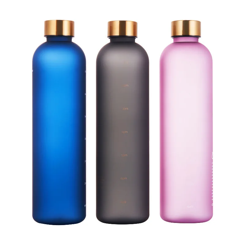 

Custom Reusable 32oz 1000ml Large Borosilicate Glass Water Bottle Frosted Water Bottle With Time Marker