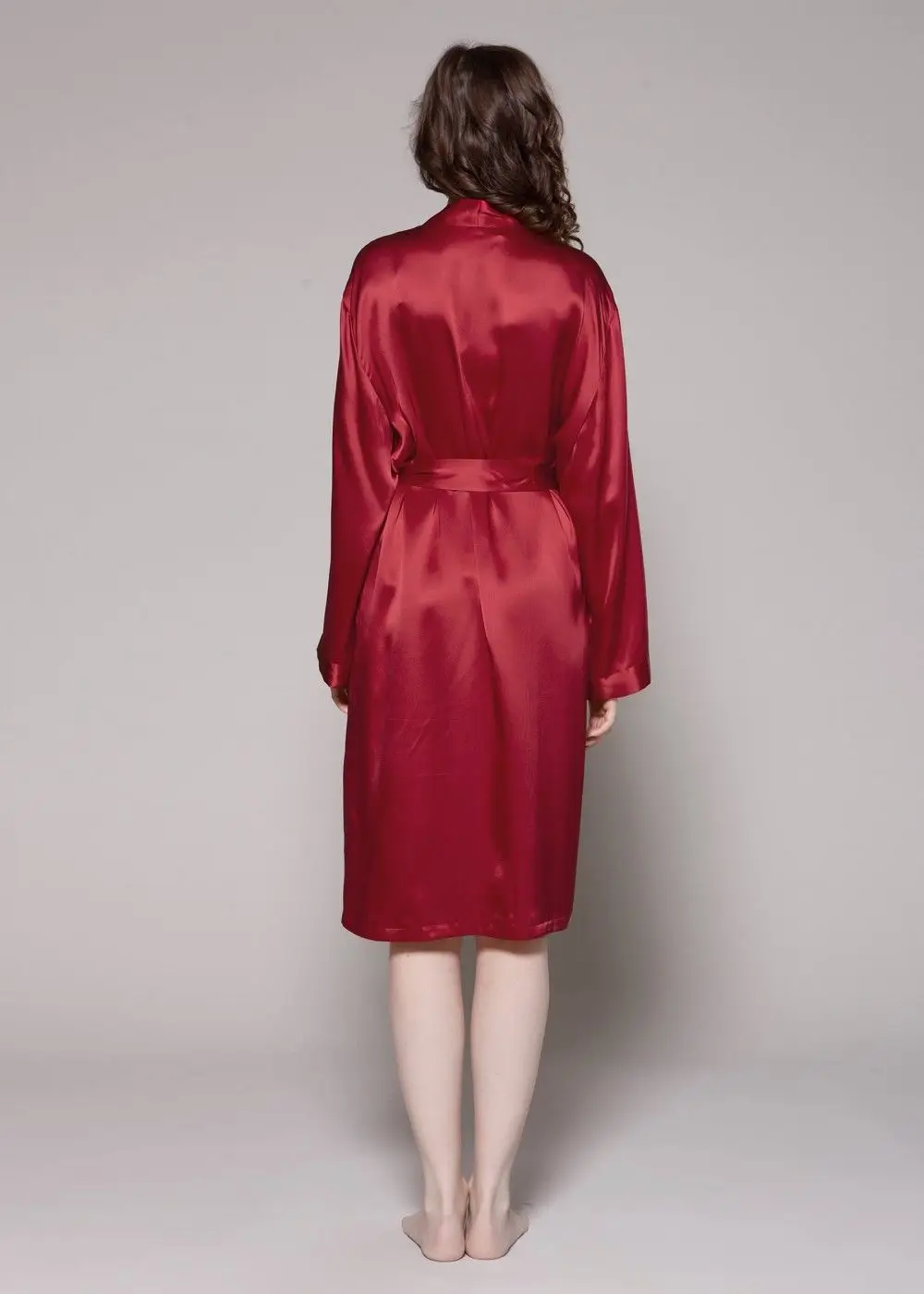 批发经典丝绸红色女装睡衣长袍