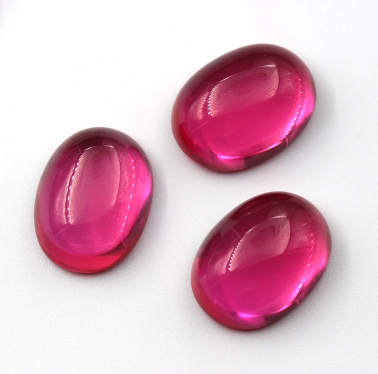 

Hot sale 5# oval cabochon cut synthetic corundum red Ruby stone prices, Lasting long