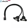 High Quality 30cm Motherboard Internal 9pin Pitch 2.54mm to Dual Port USB 2.0 A Female Screw Lock Panel Mount Cable