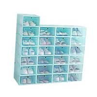 

Plastic Storage Box Overturned Drawer clear shoes boxes stackable front, Multi-Function Small Basket collapsible shoe box