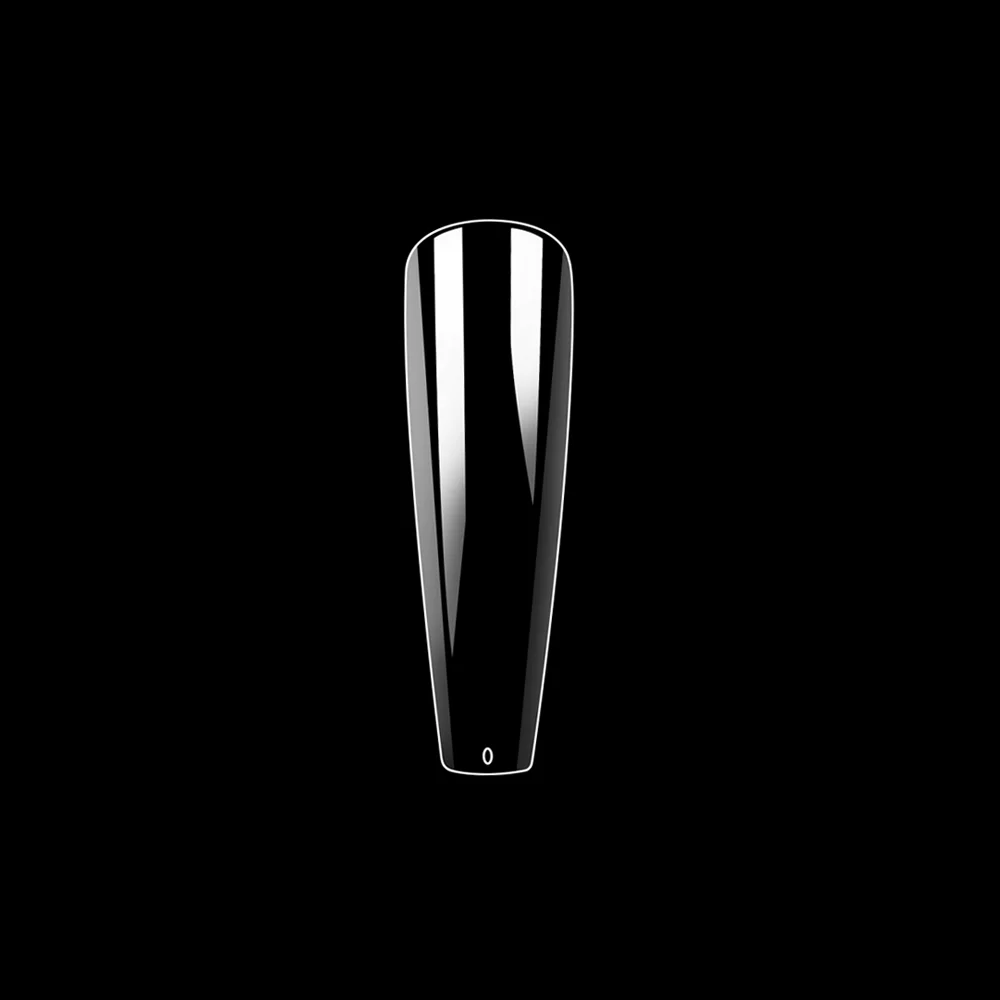 

Custom Logo OEM Nail Art Salon Full Cover Sharp Display Practice Tool Clear Extension Long Coffin Acrylic False Nail Tips