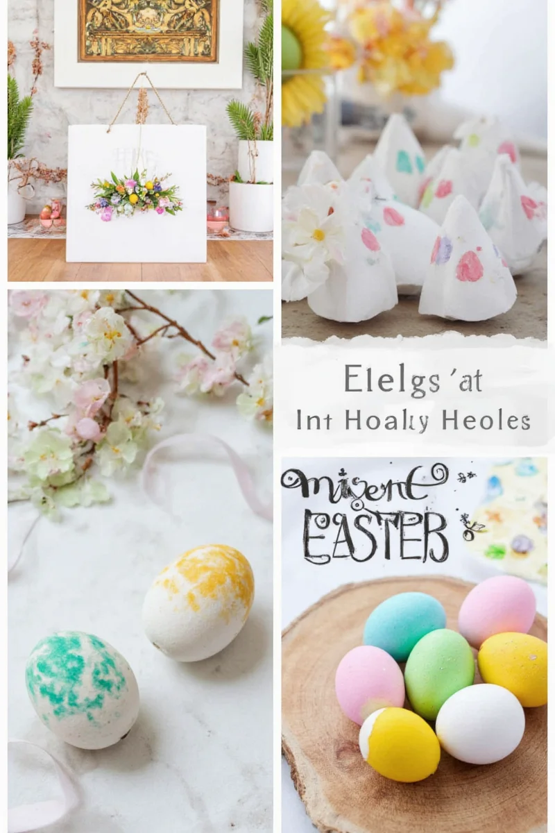 Children laughing while painting Easter eggs