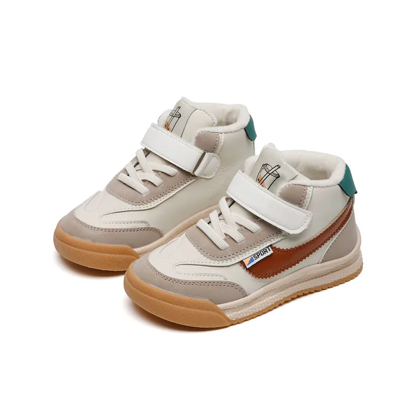 

Dropshipping high quality children sneakers high top casual shoes sport style winter boots kids shoes, Beige, blue, black