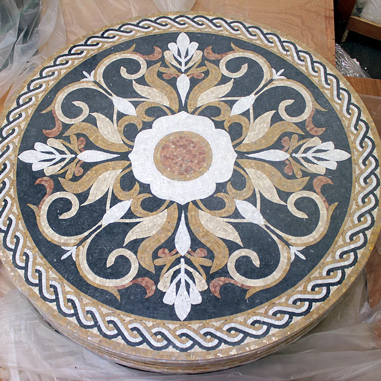 Luxury Beautiful Mosaic Round Water Jet Marble Medallion for Floor