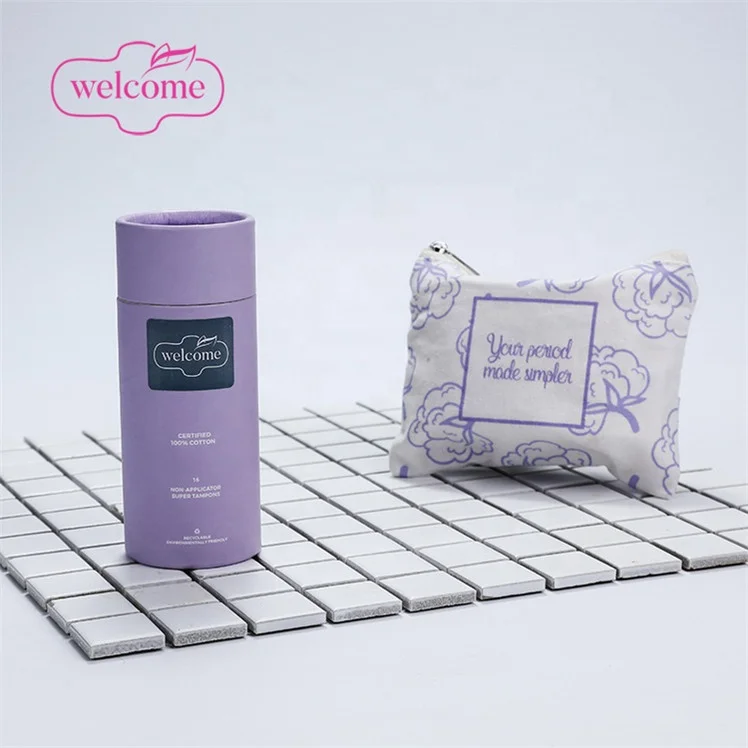 

Electric round paper tube and organic cotton tampon