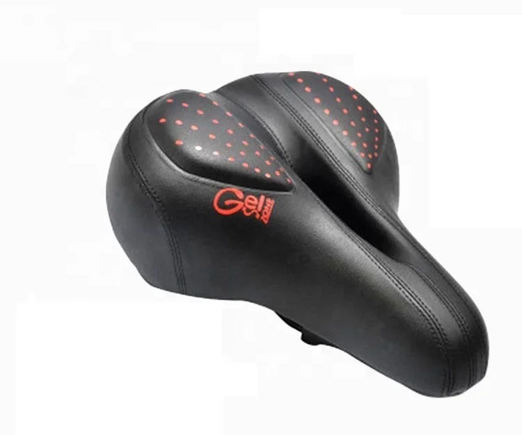 

PU leather Comfort Mountain Bicycle Seat Breathable bike saddle Wide Soft Cycling Bike Saddle, Black and red,as your request