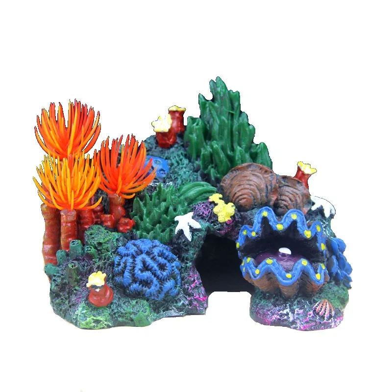 

Resin Aquarium Landscape Decoration Painted Coral Reef Ornament, Aquarium Fish Tank Artificial Coral Decoration