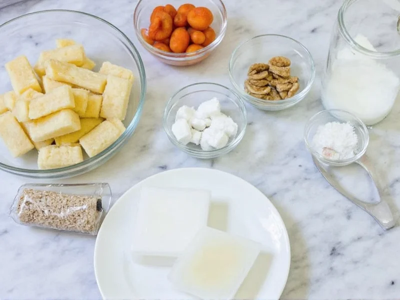 Homemade ice gel pack ingredients on counter