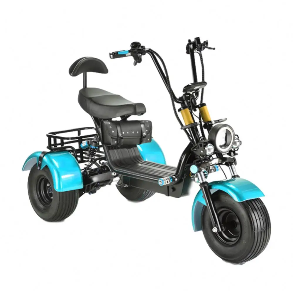 

3 Wheels Electric Scooters Handicapped High Quality Vehicle Scooters 48V Electric Tricycle Electric Scooter Tyre, Black