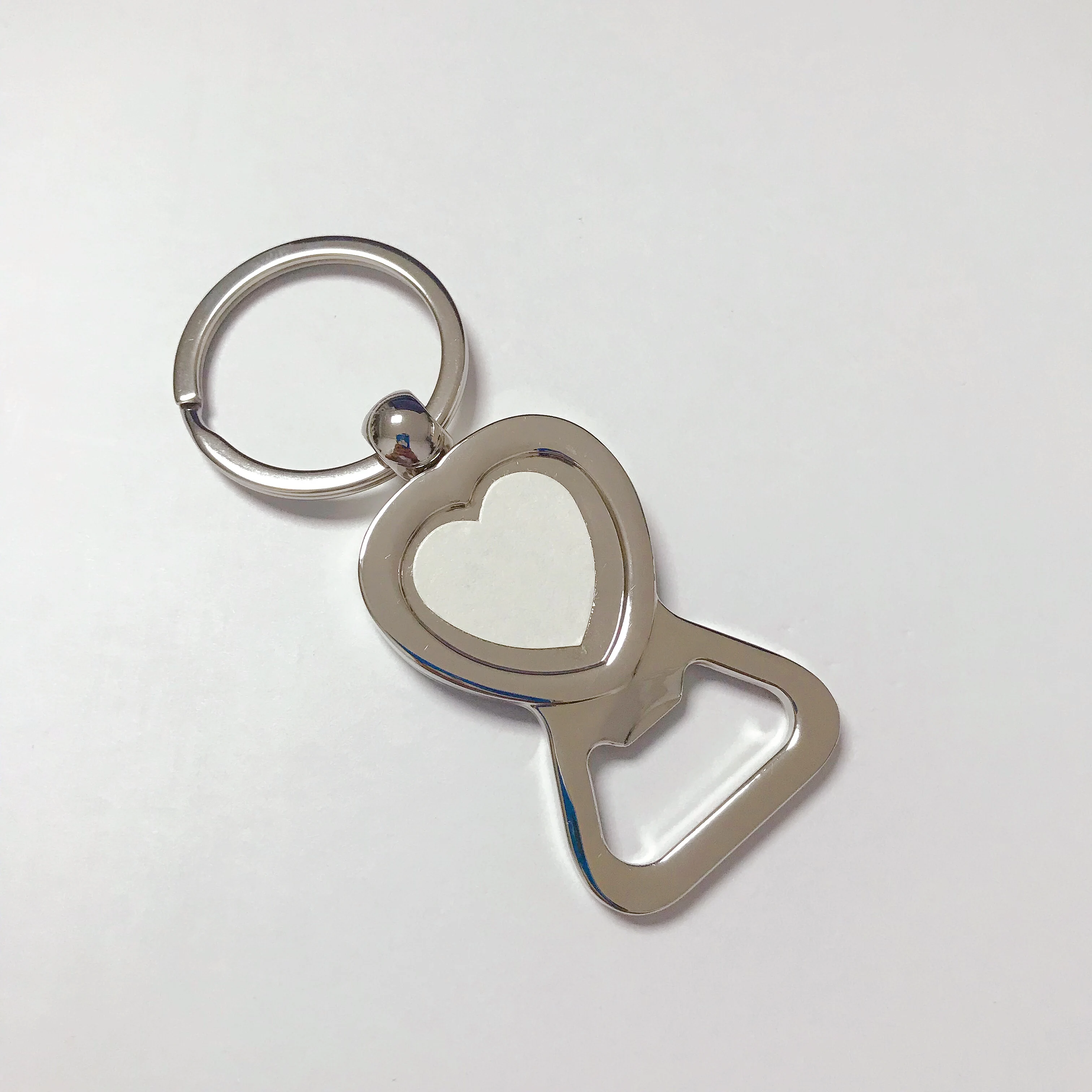 

Custom Blank Heart Shaped Zinc Alloy Bottle Opener Keychain
