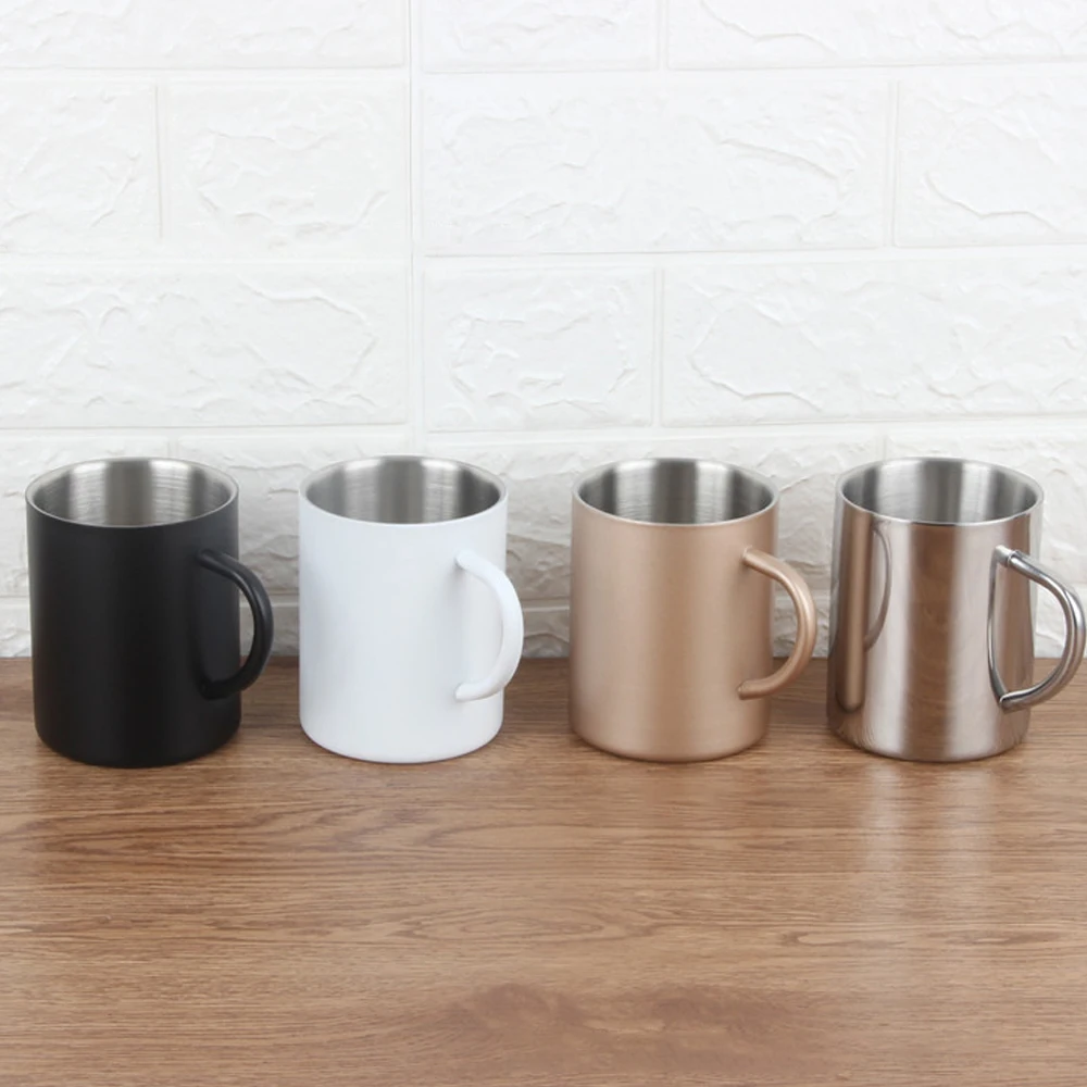 

Lihong Food Grade Thermal Cup Keep Warm Coffee Mug Stainless Steel Double Wall Tumbler Cups Drink Water Cup With Handle, Sliver