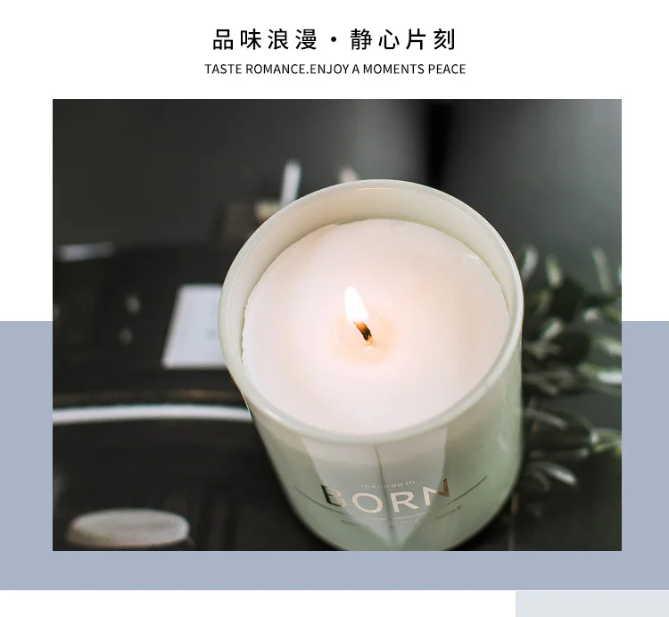 Natural Soy Wax 100% Cotton Wick Scented Candle Gift Set with luxury white Jar