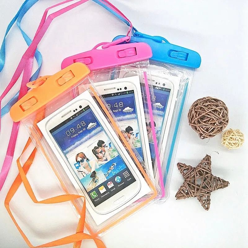 

Luminous PVC mobile phone bag diving cover touch screen waterproof phone bag for phone, Pink/orange/blue/green/black