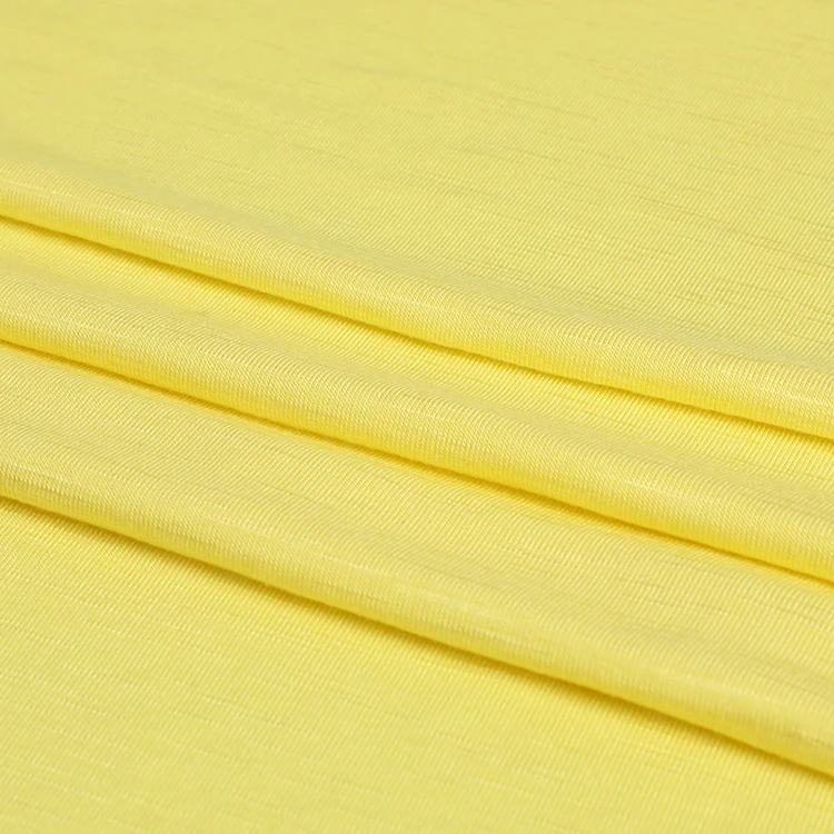 新款时尚素色竹节人造丝面料蓬松球衣面料t恤polo衫