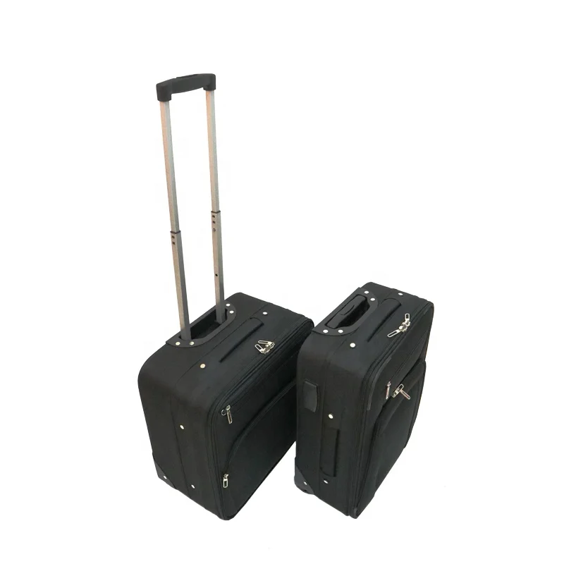 

Fancy soft fabric 2 wheeled luggage laptop bag