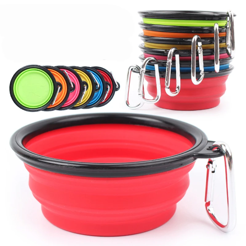 

Silicone Non-toxic Foldable Dog Bowl Portable Outdoor Travel Silicone Collapsible Pet Food Feeding Bowl, Customized color