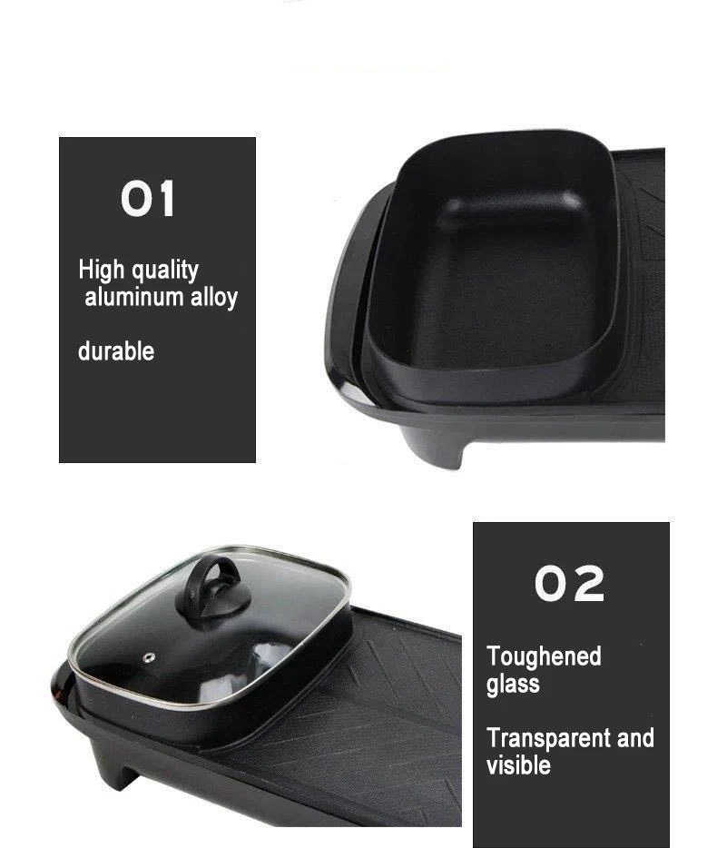 Electric Party Pan Cheap Baking Pans Korean Roasting Pan With Lid Stone Coating Bbq Wholesale