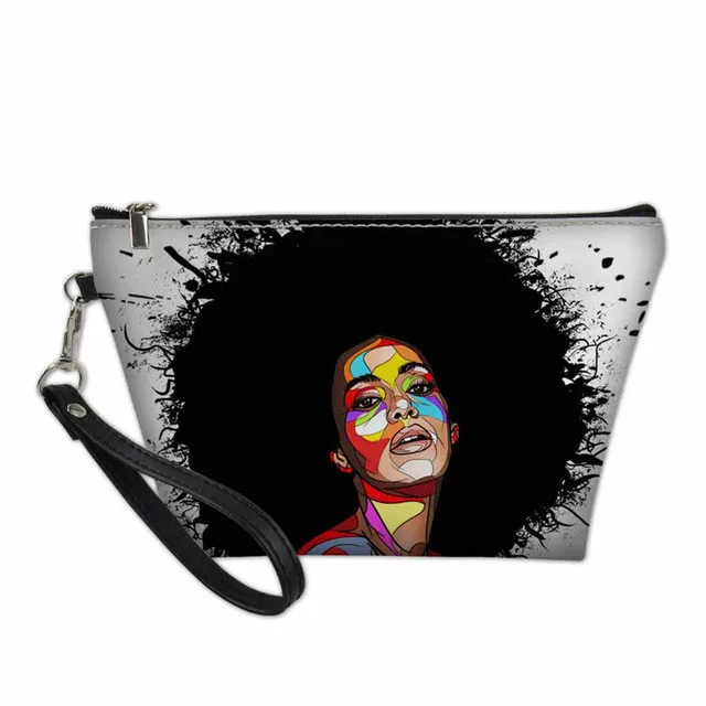 

Pattern customization Black Women Art African Cosmetic Cases Females Travel Organizer Make Up Bag Ladies Function Wash Bags