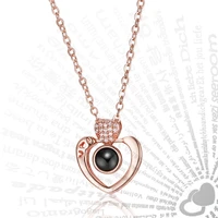 

Romantic Love Memory 3 Styles Heart Projection Pendant Jewelry I Love You 100 Languages Necklace For Women Gift