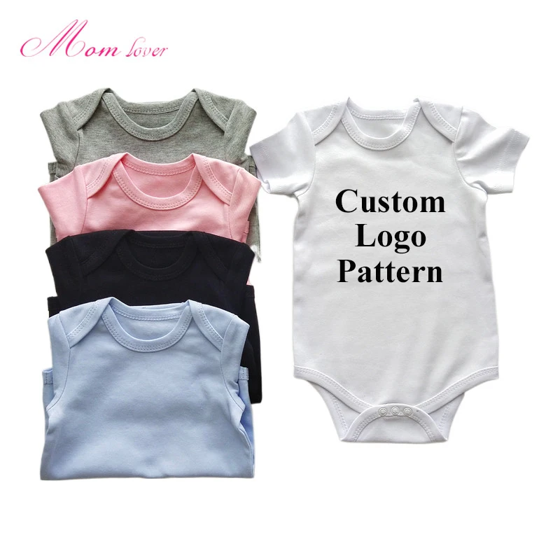 

2021 newborn boy pajamas short sleeve white blank onesie baby rompers plain 100% cotton summer
