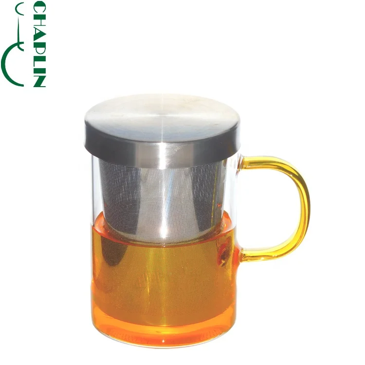 

Handmade Glass Tea Infuser Mug Glass Mug With Lid Tea Cup With Infuser, Customer request