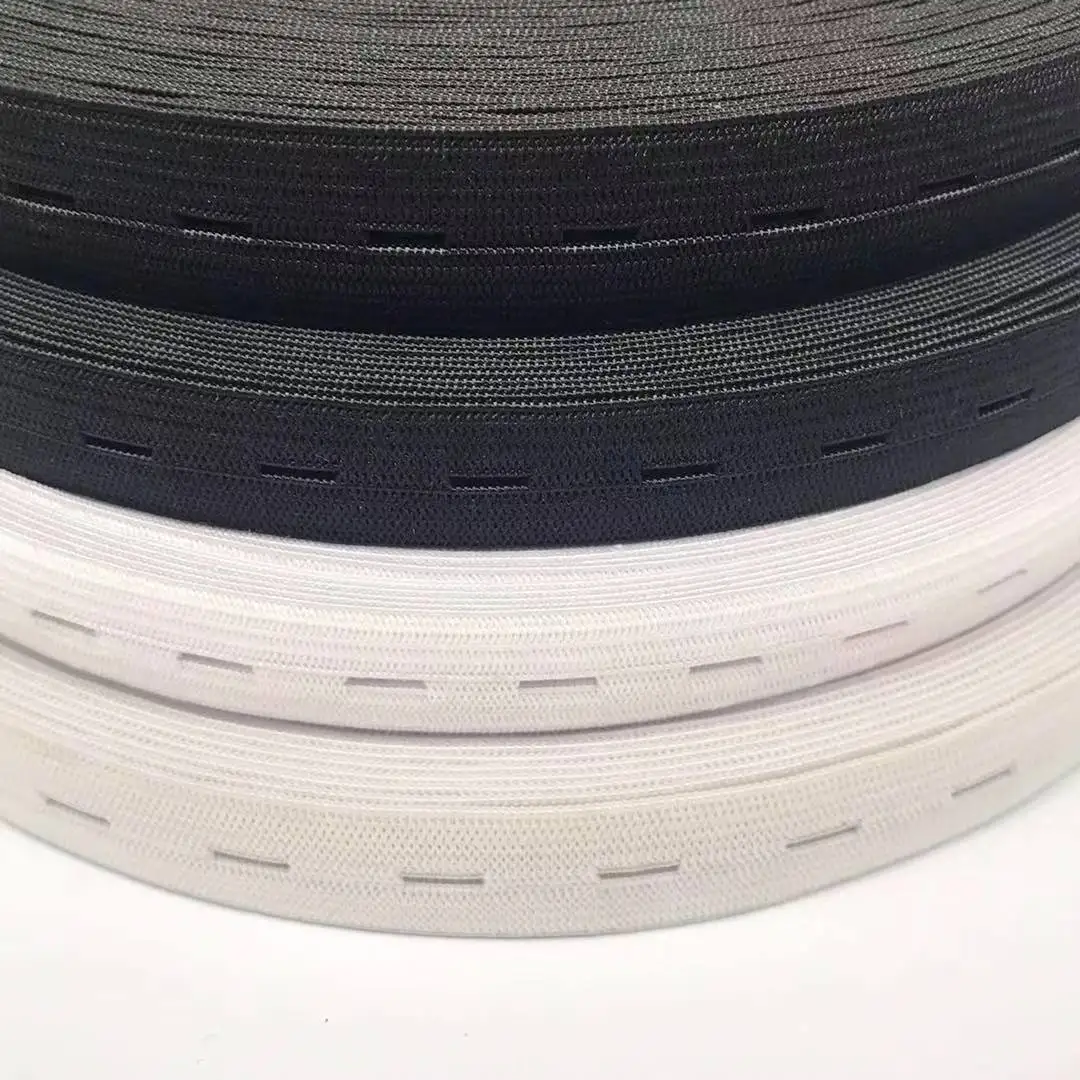 

Spot black and white button elastic band from the hole buttonhole belt crocheted high elasticity pregnant women elastic webbing
