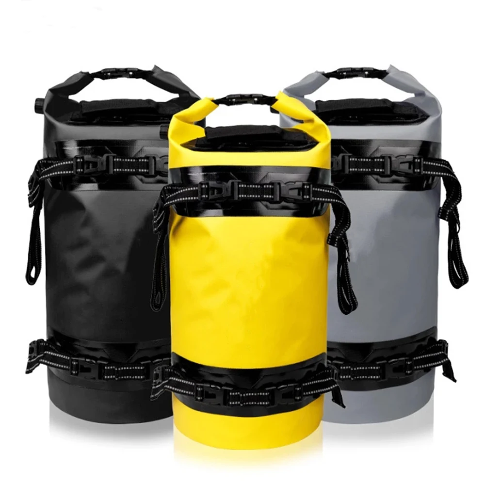 

FunFishing Manufacturers spot riding motorcycle brigade equipment tail bag multi-function rider waterproof bucket bag, 3 colors black,grey yellow