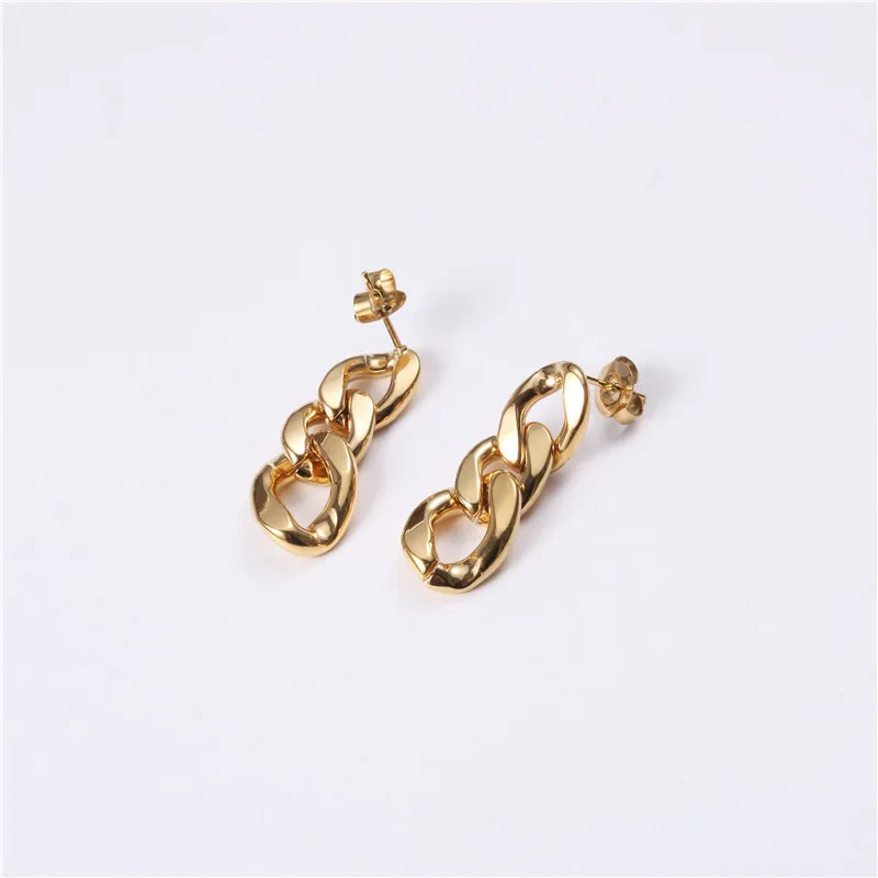 

2020 Trendy Earring 18K Chain Statement Drop Earrings for Women Stainless Steel Earrings Wholesale