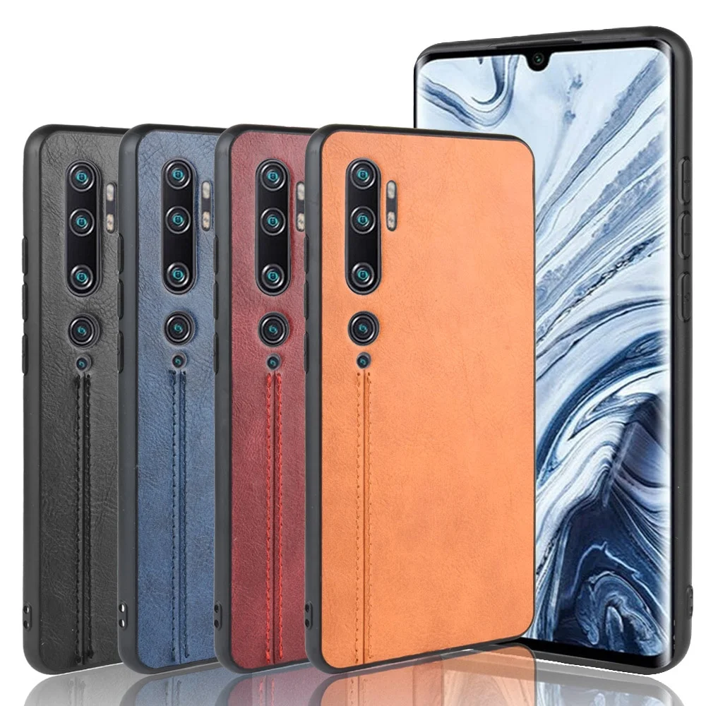 

Slim PU Leather Vintage Shockpfoor TPU Bumper soft Cover Phone Case For xiaomi cc9 pro, 4 colors