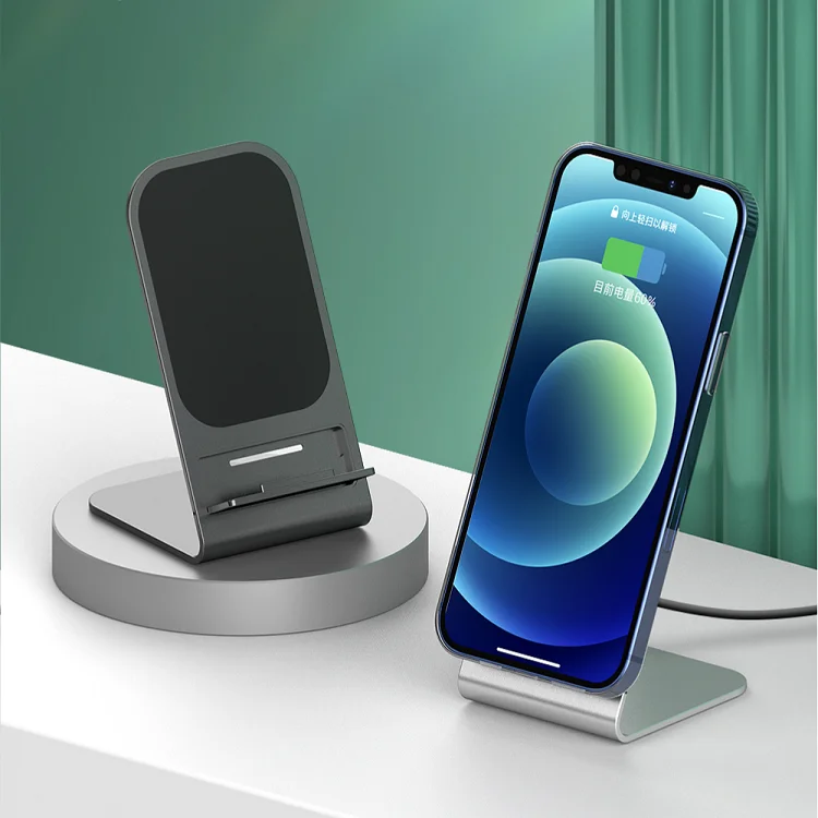 

15W Fast Charging ultra slim Aluminum Alloy Phone Stand Holder Magnetic Wireless Charger For iPhone12 for iphone13