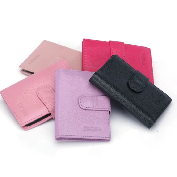 

Wholesale RFID blocking minimalist Genuine leather credit card holder for women, Customized color