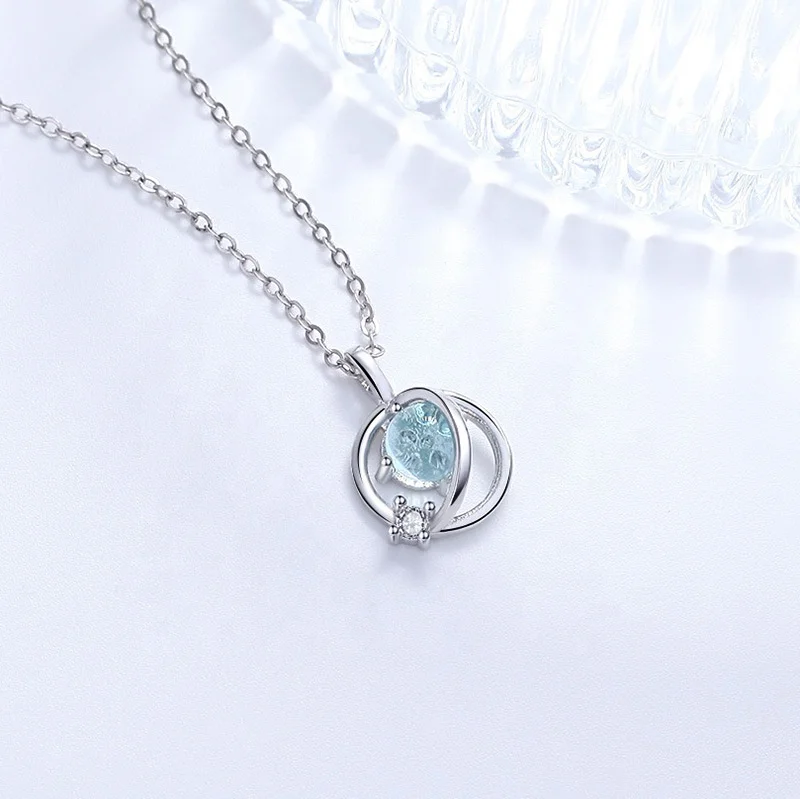

Directly Factory Wholesale Fashion Jewelry Necklace For Girls Beautiful Planet Pearl Necklace Silver